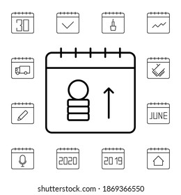 Kalender, flaches Vektorsymbol der Münzen