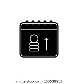 Calendar, coins icon. Simple glyph, flat vector of calendar icons for ui and ux, website or mobile application