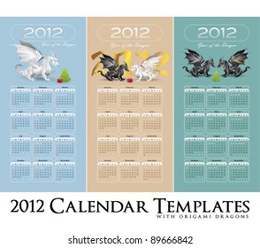 colección de calendario 2012 con dragones estilizados