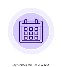 Calendar color circle icon , vector, pixel perfect, illustrator file