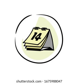 Vector de icono de dibujo de color del calendario 