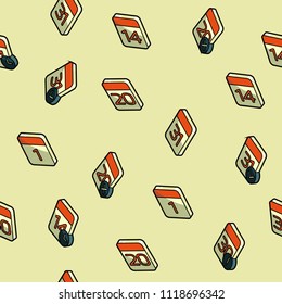 Calendar color outline isometric pattern