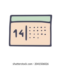 calendar color vector doodle simple icon design