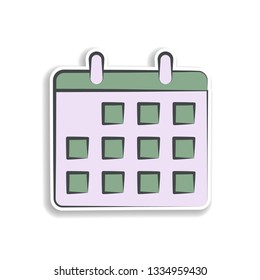 Calendar colored hand drawn icon. Element of autumn icon for mobile concept and web apps. Hand drawn colored Calendar can be used for web and mobile on white bakgorund