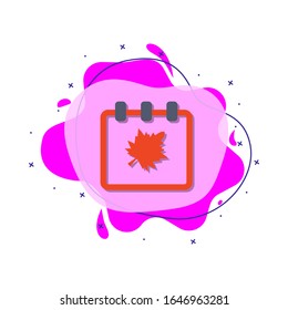 The calendar colored icon. Simple color vector of education icons for ui and ux, website or mobile application
