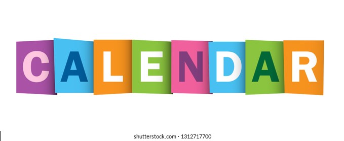 CALENDAR colorful typography banner
