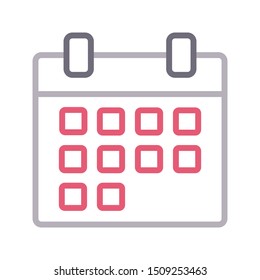 calendar colour line vector icon