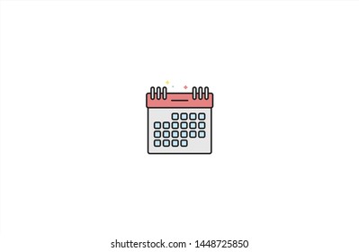Calendar concept icon in trendy flat style isolated on white background. Calendar concept symbol. Vector illustration