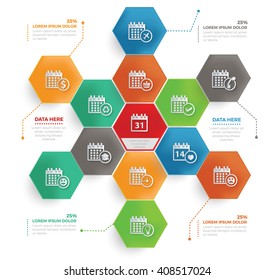 Calendar concept info graphic design,vector