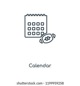Calendar concept line icon. Linear Calendar concept outline symbol design. This simple element illustration can be used for web and mobile UI/UX.