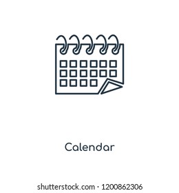 Calendar concept line icon. Linear Calendar concept outline symbol design. This simple element illustration can be used for web and mobile UI/UX.