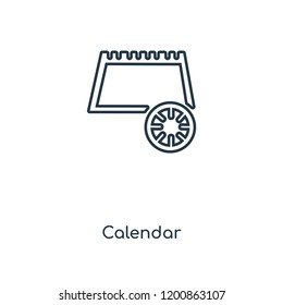 Calendar concept line icon. Linear Calendar concept outline symbol design. This simple element illustration can be used for web and mobile UI/UX.