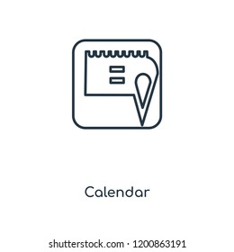Calendar concept line icon. Linear Calendar concept outline symbol design. This simple element illustration can be used for web and mobile UI/UX.