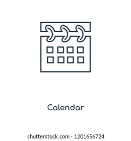 Calendar concept line icon. Linear Calendar concept outline symbol design. This simple element illustration can be used for web and mobile UI/UX.