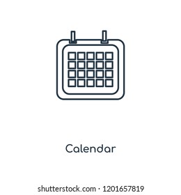 Calendar concept line icon. Linear Calendar concept outline symbol design. This simple element illustration can be used for web and mobile UI/UX.