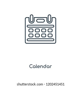 Calendar concept line icon. Linear Calendar concept outline symbol design. This simple element illustration can be used for web and mobile UI/UX.