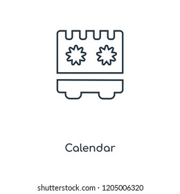 Calendar concept line icon. Linear Calendar concept outline symbol design. This simple element illustration can be used for web and mobile UI/UX.