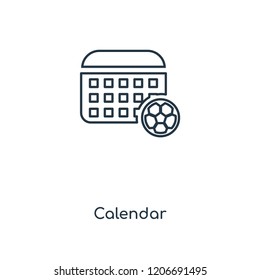 Calendar concept line icon. Linear Calendar concept outline symbol design. This simple element illustration can be used for web and mobile UI/UX.