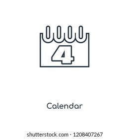 Calendar concept line icon. Linear Calendar concept outline symbol design. This simple element illustration can be used for web and mobile UI/UX.