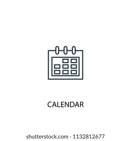 Calendar concept line icon. Simple element illustration. Calendar concept outline symbol design from Workspace set. Can be used for web and mobile UI/UX