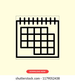Calendar concept line icon. Simple element illustration. Calendar concept outline symbol design. Can be used for web and mobile UI/UX. Modern vector style. Векторная графика