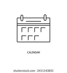icono de línea de concepto de calendario. Ilustración de elemento simple. diseño de símbolos de esquema de concepto de calendario.