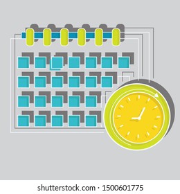 Calendar concept on white background. Flat vector illustration for web page.