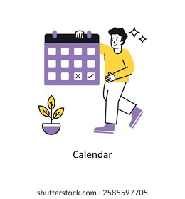Calendar Concept vector illustration.  isolated on white Background.