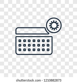 Calendar concept vector linear icon isolated on transparent background, Calendar concept transparency concept in outline style