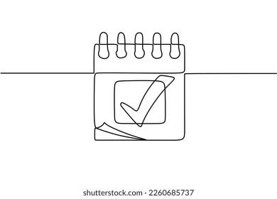 calendar continuous line drawing. One line art of calendar, memorable date, countdown, holiday, weekday and weekend. vector illustration	
