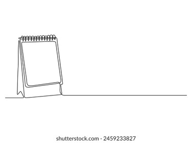 Calendar continuous one line drawing vector illustration 