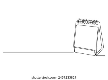 Calendar continuous one line drawing vector illustration 