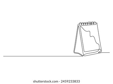 Ilustración vectorial continua de dibujo de una línea del calendario 