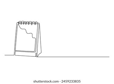Calendar continuous one line drawing vector illustration 
