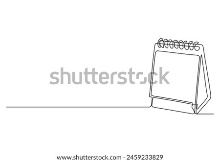 Calendar continuous one line drawing vector illustration 