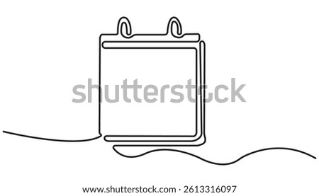 calendar continuous one line drawing, Calendar line art style vector illustration, Calendar single line vector illustration. Editable line vector