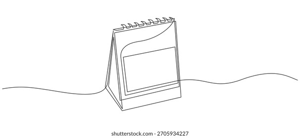Ilustración vectorial de arte de línea simple continua, Dibujo de línea continua de un calendario de escritorio, Dibujo de línea continua de un calendario de escritorio 2026