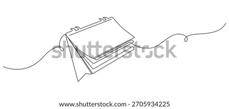 Calendar continuous single line art vector illustration,Continuous Line Drawing of a Desk Calendar,Continuous Line Drawing of a 2026 Desk Calendar