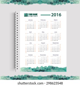 Calendar with corporate identity logo
