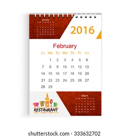 Calendar with corporate identity Menu Restaurant 