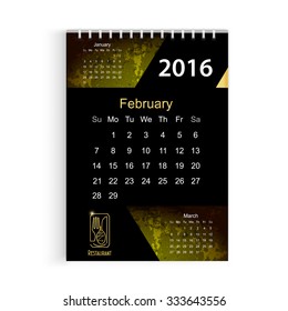 Calendar with corporate identity Menu Restaurant 