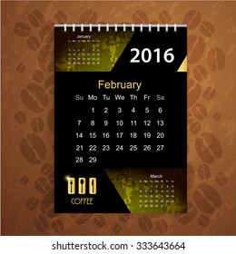 Calendar with corporate identity Menu Restaurant Background coffee