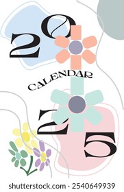Calendar Cover 2025 new year. Vector, Design, Cover, and Poster.