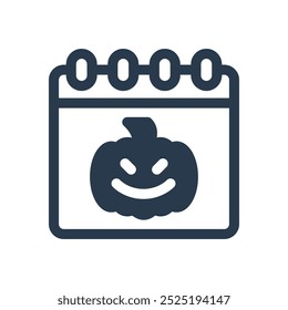 Calendar for Creepy halloween Vector Icon