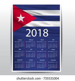 Calendar of CUBA flag