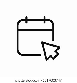 calendar cursor click icon sign vector