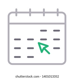 calendar cursor vector color line icon