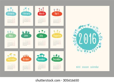 calendar cute 2016