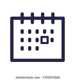 Calendar dark colored vector line icon