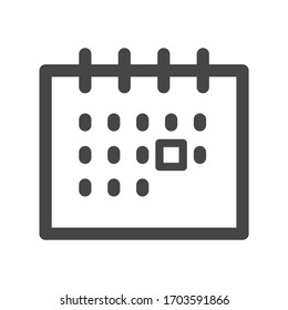 Calendar dark colored vector line icon